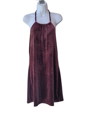 WILD FABLE Dark Red Velvet Halter Mini Dress Size XL